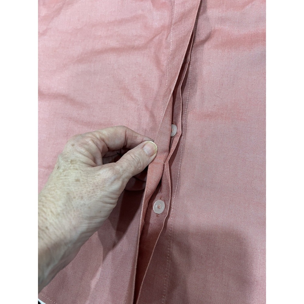 Chico's Red? Oxford 3/4 Sleeve No-Iron Cotton Blouse Hidden Placket Size 0 (4) - Picture 8 of 13